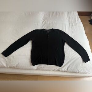 Mens Rag & Bone Henley in black